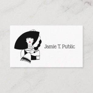 Vintage Art Deco Woman Wearing Hat Gloves RL Business Card