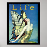 Vintage Art Deco Woman With Butterfly Wings Poster<br><div class="desc">This is a digitally enhanced print of a vintage 1923 Art Deco cover art of a woman with butterfly wings by Wladyslaw T. Benda.</div>