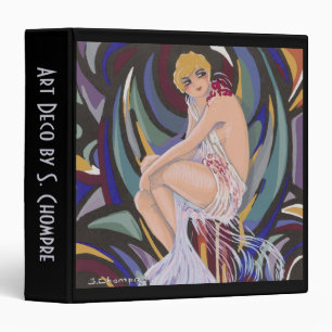 Vintage Art Deco Woman with Drapes by S. Chompre Binder