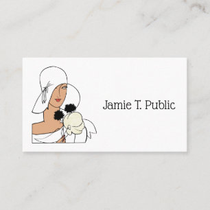 Vintage Art Deco Woman with Flowers Wearing Hat C Business Card