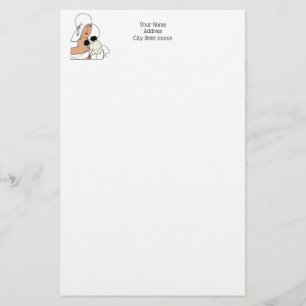 Vintage Art Deco Woman with Flowers Wearing Hat C Stationery