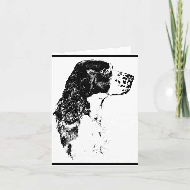 Vintage Art English Springer Spaniel Card (Front)