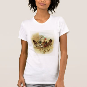 Vintage Art Farm Chickens T-Shirt