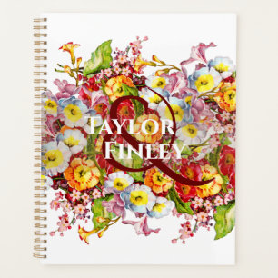 Vintage Art Floral Pattern Spring Flowers Primrose Planner