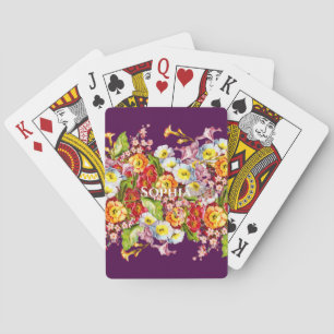 Vintage Art Floral Pattern Spring Flowers Primrose Playing Cards