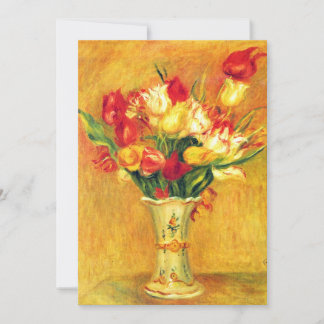Vintage Art Flower, Tulips by Renoir Bridal Shower Invitation
