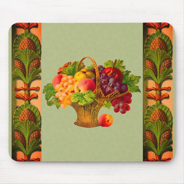 Vintage Art Fruit Basket  Mouse Pad (Front)