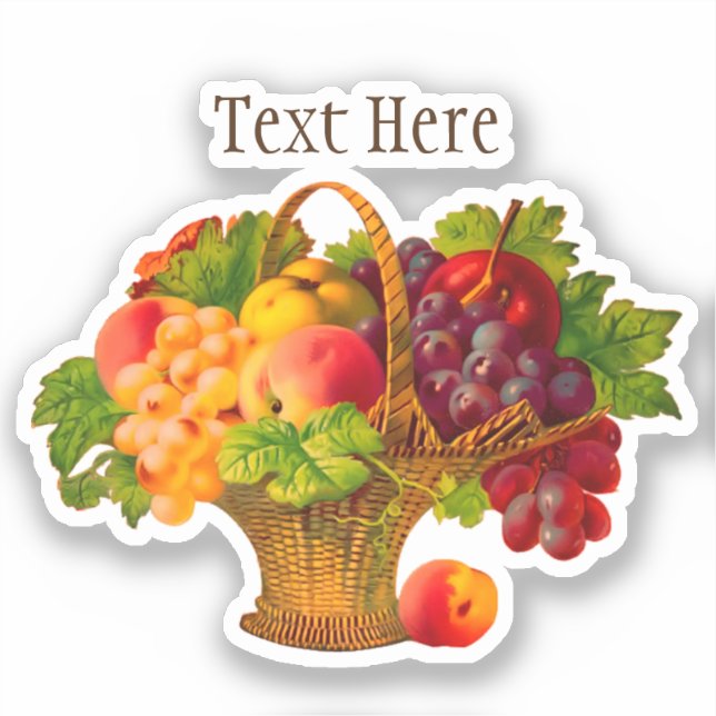 Vintage Art Fruit Basket Personalized  (Front)