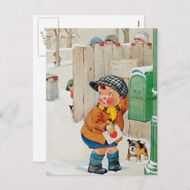 Vintage Art Fun Valentine's Day Holiday Postcard (Front/Back)