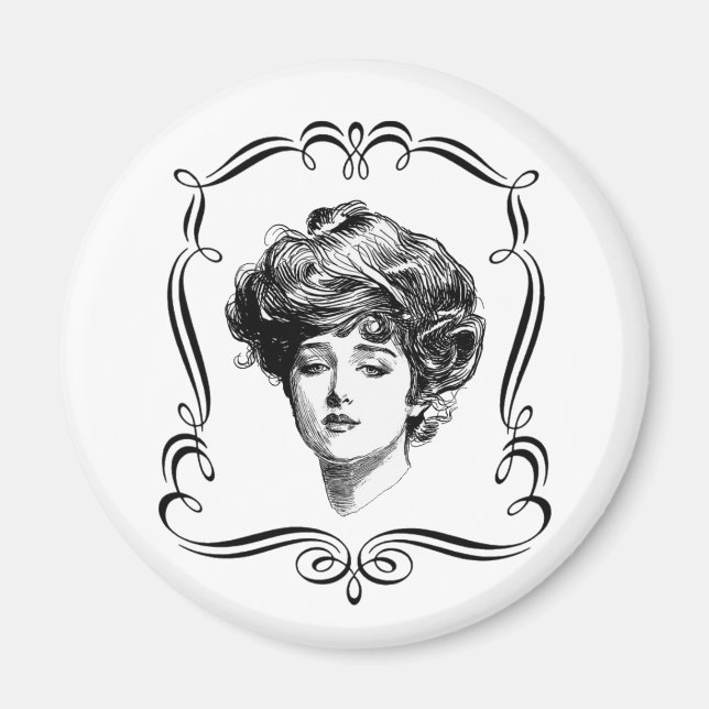 Vintage Art Gibson Girl Magnet (Front)
