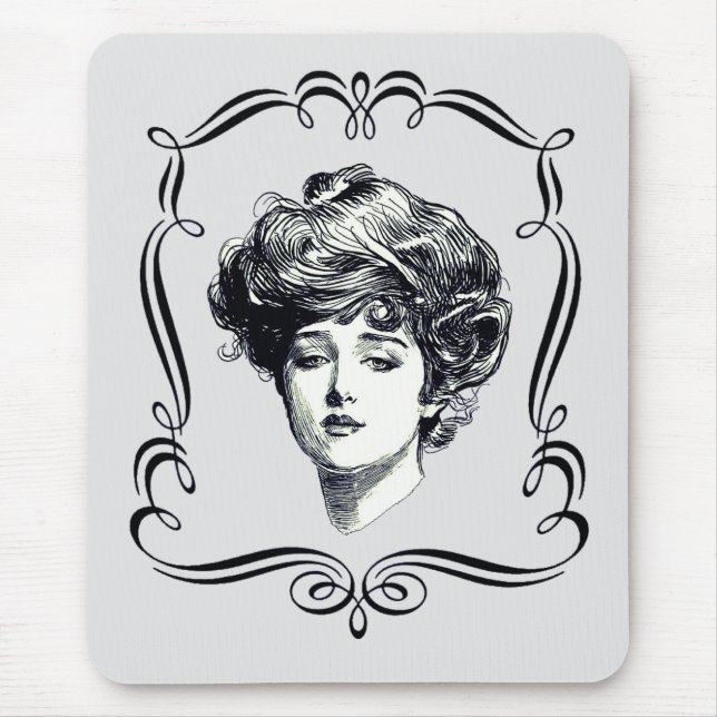 Vintage Art Gibson Girl  Mouse Pad (Front)