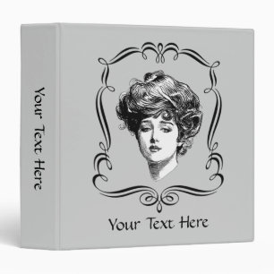 Vintage Art Gibson Girl Personalized Binder
