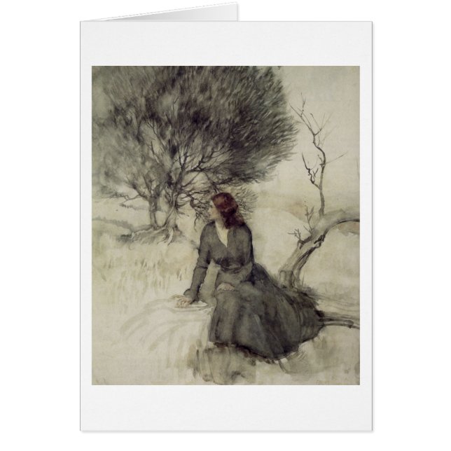 Vintage Art - Girl Beside a Stream, (Front)