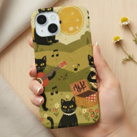 Vintage Art Guitar Cat Lover