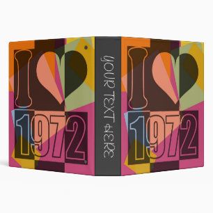 Vintage Art - I love (heart) 1972 - Binders