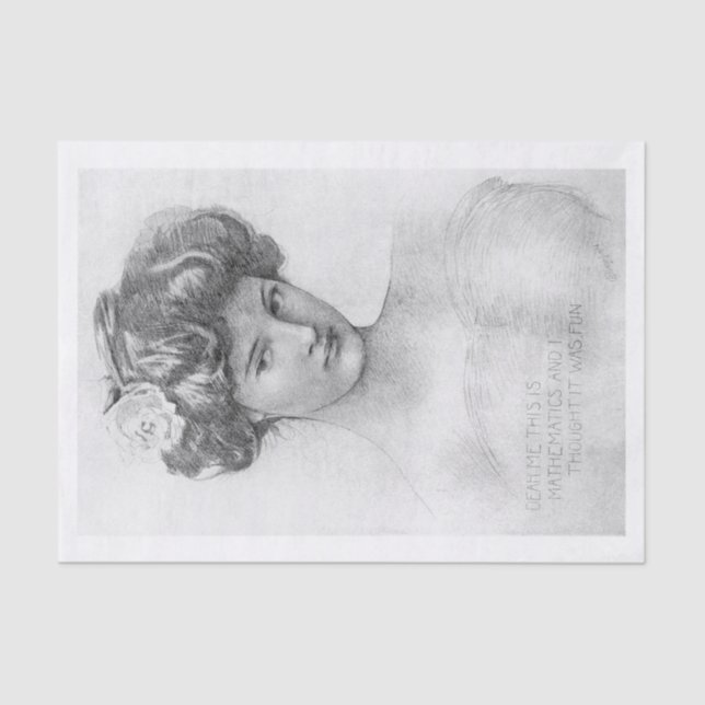 Vintage art Lady decoupage Tissue Paper (Front)