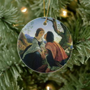 Vintage Art, Lovers at Dusk, Sir Joseph Noel Paton Ceramic Ornament