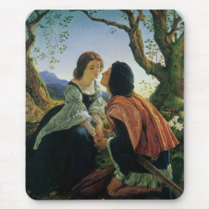 Vintage Art, Lovers at Dusk, Sir Joseph Noel Paton Mouse Pad