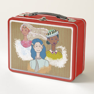 Vintage Art Lunch Box Red