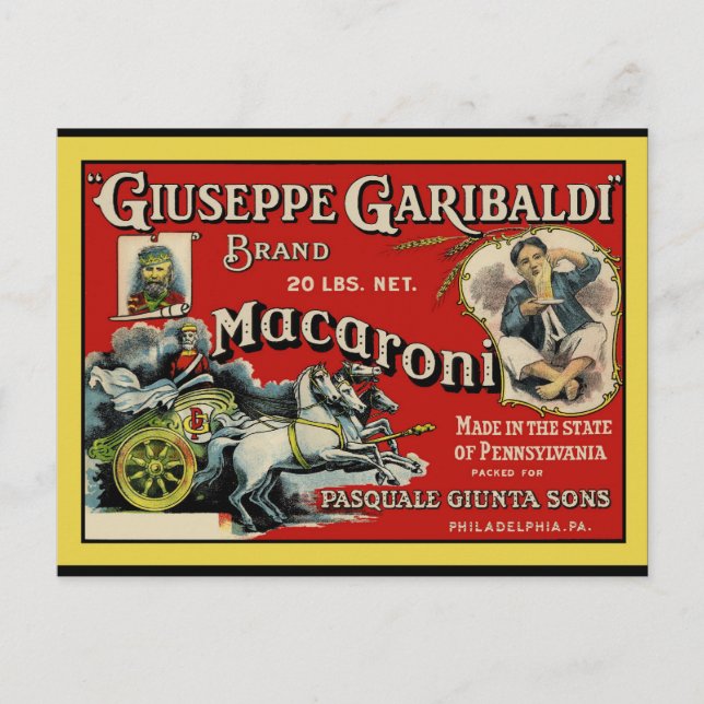 Vintage Art Macaroni Label Poster Postcard (Front)