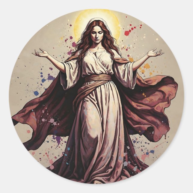 Vintage Art Mary Magdalene   Classic Round Sticker (Front)