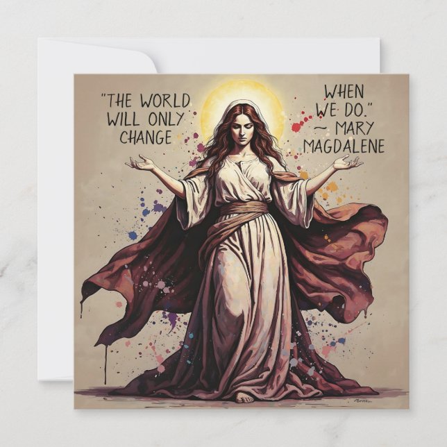 Vintage Art Mary Magdalene Quote  Card (Front)