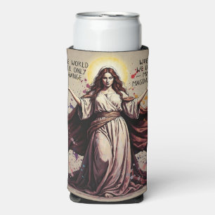 Vintage Art Mary Magdalene Quote Seltzer Can Cooler