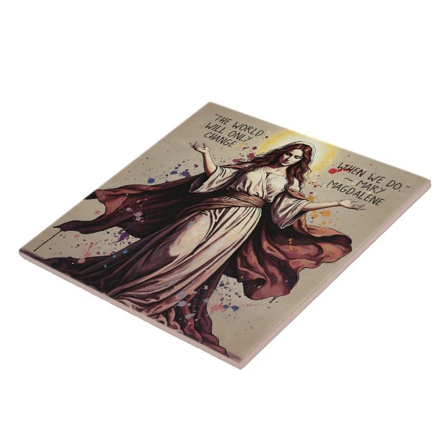 Vintage Art Mary Magdalene Quote  Tile (Side)