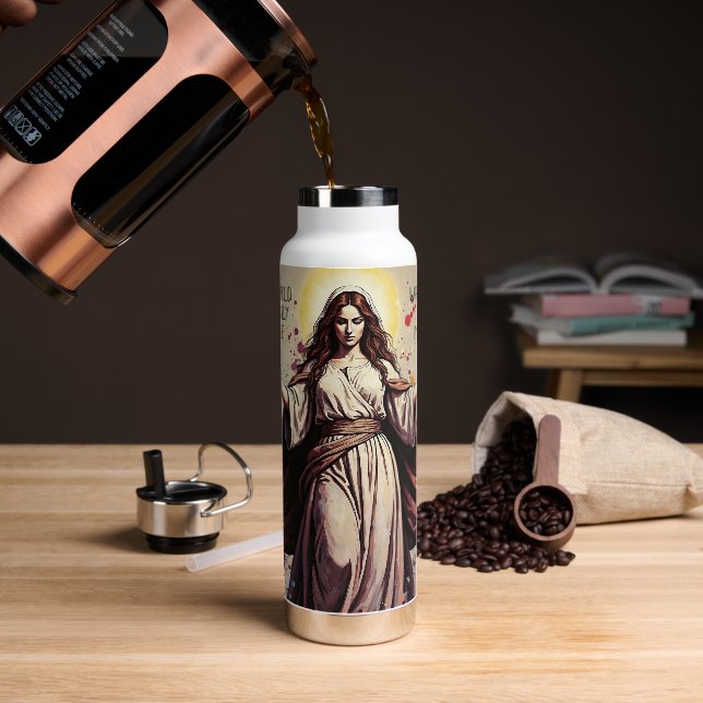 Vintage Art Mary Magdalene Quote  Water Bottle (Coffee)