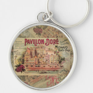 Vintage Art Monaco France Monte Carlo Travel Keychain
