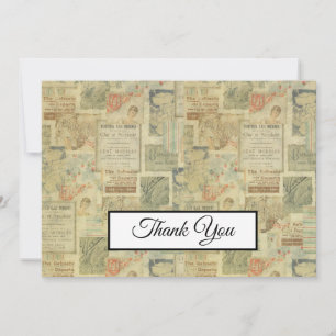 vintage art nouveau 1920's antique thank you card