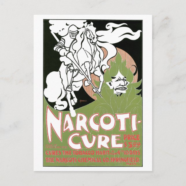 Vintage Art Nouveau anti smoking ad Postcard (Front)