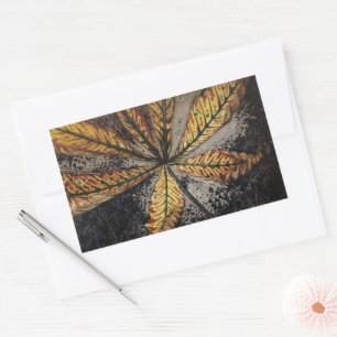 Vintage Art Nouveau Autumn Chestnut Leaf Print Sticker