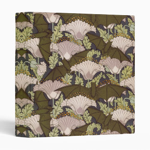 Vintage Art Nouveau Bat and Poppy Floral Pattern Binder