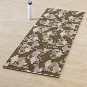 Vintage Art Nouveau Bat and Poppy Floral Pattern Yoga Mat