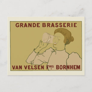 Vintage Art Nouveau Belgian Beer ad Postcard