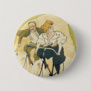 Vintage Art Nouveau, Bicycles Gladiator Cycles 2 Inch Round Button