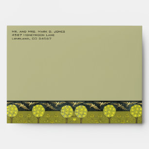 Vintage Art Nouveau Birds & Trees Wedding Envelope