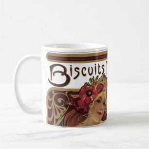 Vintage Art Nouveau, Biscuits by Alphonse Mucha Coffee Mug