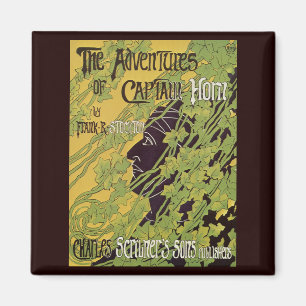Vintage Art Nouveau Book, Captain Horn Adventures Magnet