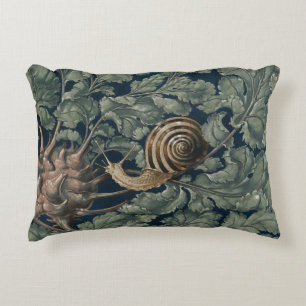 Vintage Art Nouveau Botanical Snail Antique Accent Pillow
