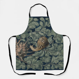 Vintage Art Nouveau Botanical Snail Antique Apron