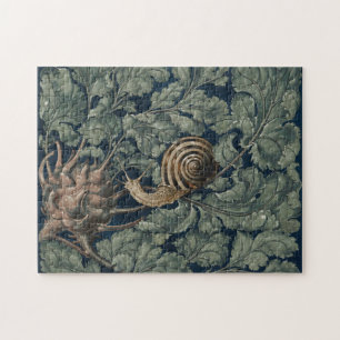 Vintage Art Nouveau Botanical Snail Antique Jigsaw Puzzle