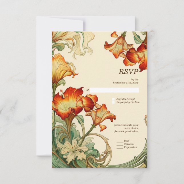 Vintage Art Nouveau Botanique RSVP (Devant)