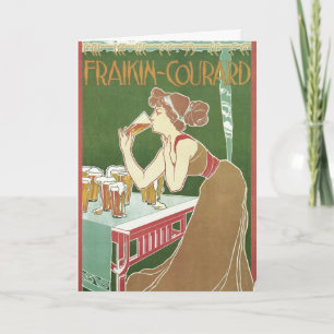Vintage Art Nouveau Brasserie Fraikin-Courard Beer Card
