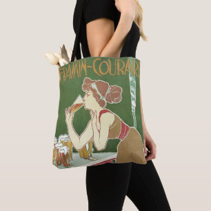 Vintage Art Nouveau Brasserie Fraikin-Courard Beer Tote Bag