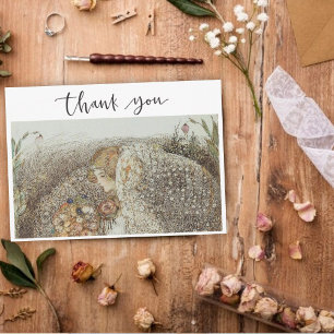 Vintage Art Nouveau Bridal Shower Thank You Holiday Card