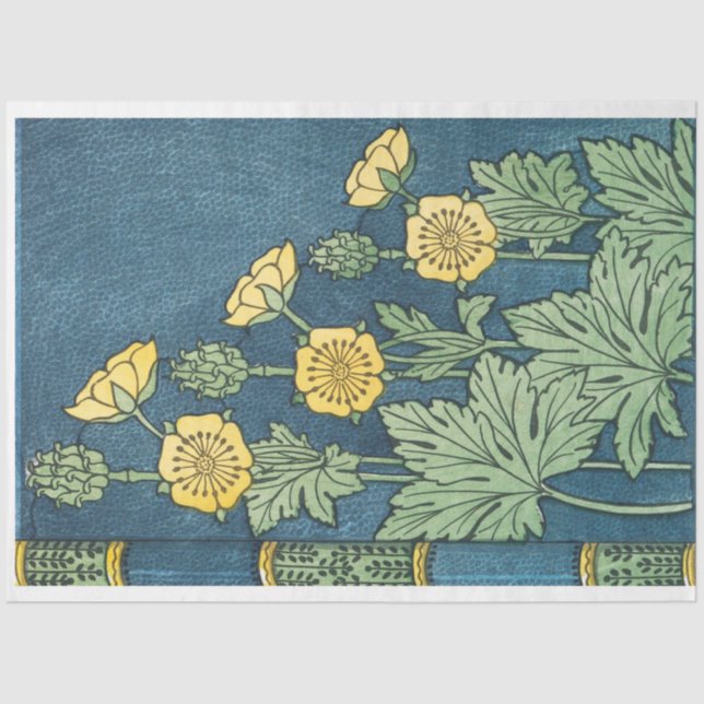 vintage art nouveau buttercup book tissue paper (Front)