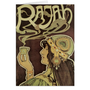 Vintage Art Nouveau Cafe Rajah, Woman with Coffee