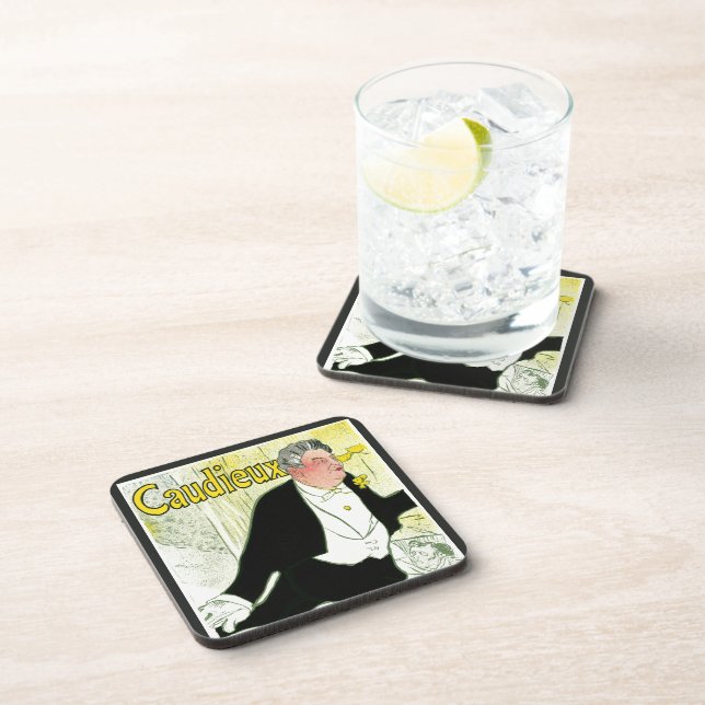 Vintage Art Nouveau, Caudieux by Toulouse Lautrec Coaster (Right Side)